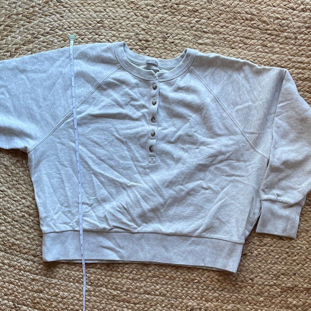 Gap Henley Cotton Crewneck Sweatshirt